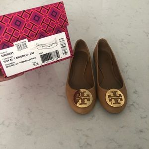 Tory Burch flats in Royal Tan